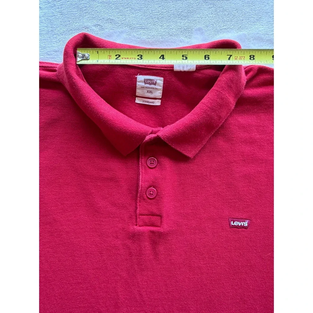 Levi's Red Short Sleeve Standard Pique Polo Shirt Mens XXL Good